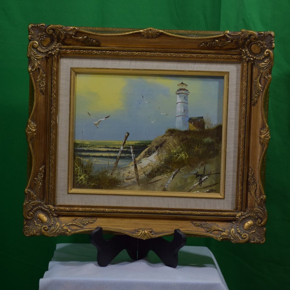 Miniature Seaside Oil Painting